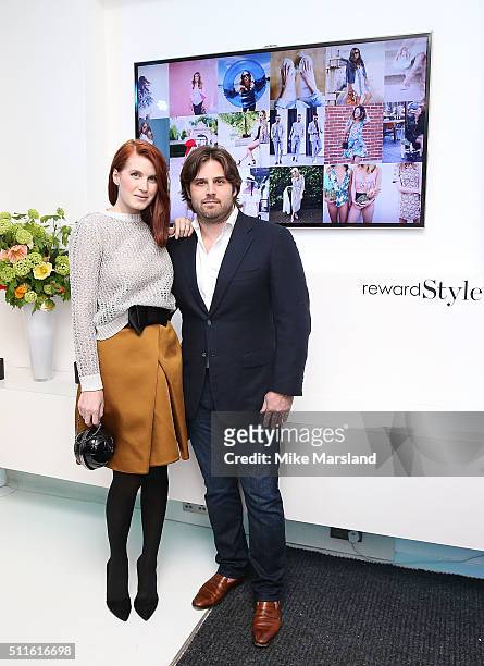 Co-Founders of rewardStyle and LIKEtoKNOW.it Amber Venz Box and Baxter Box attend as rewardStyle host a London Fashion Week Party at IceTank on...