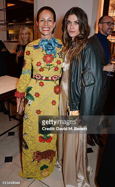Andrea Dellal and Elisa Sednaoui-Dellal attend as mytheresa.com and Burberry celebrate the new MYT Woman at Thomas's on February 21, 2016 in London,...