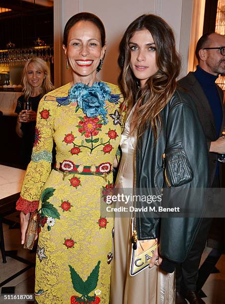 Andrea Dellal and Elisa Sednaoui-Dellal attend as mytheresa.com and Burberry celebrate the new MYT Woman at Thomas's on February 21, 2016 in London,...