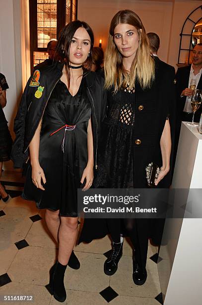 Atlanta de Cadenet and Veronika Heilbrunner attend as mytheresa.com and Burberry celebrate the new MYT Woman at Thomas's on February 21, 2016 in...