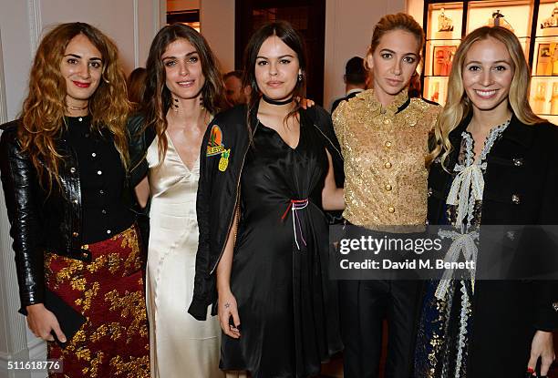 Alexia Niedzielski, Elisa Sednaoui-Dellal, Atlanta de Cadenet, Sabine Getty and Harley Viera Newton attend as mytheresa.com and Burberry celebrate...