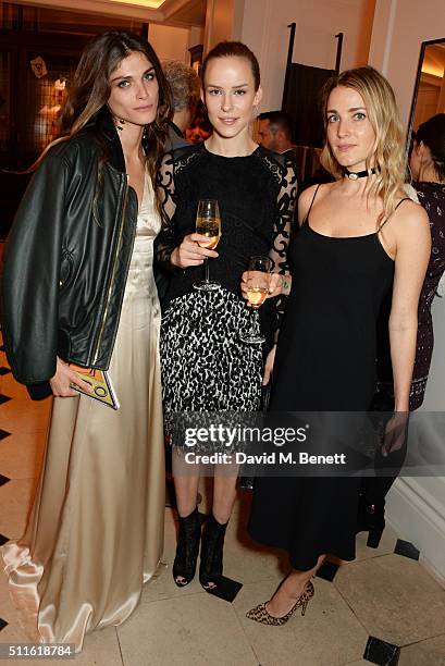 Elisa Sednaoui-Dellal, Hum Fleming and Ekaterina Malysheva attend as mytheresa.com and Burberry celebrate the new MYT Woman at Thomas's on February...