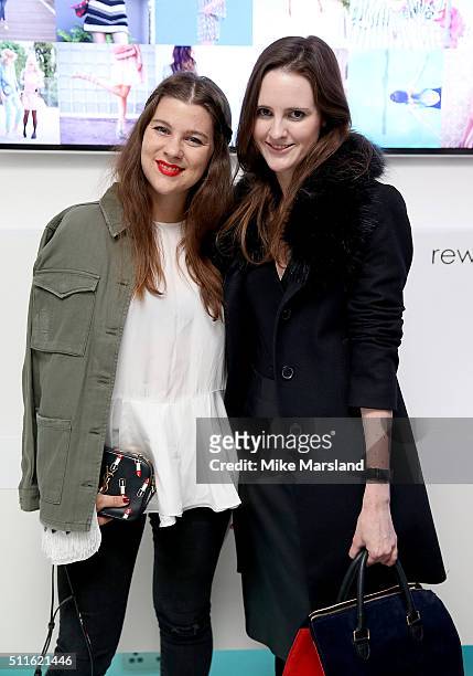 Jessie Weiss and Julia Owen attend as rewardStyle host a London Fashion Week Party, with drinks by CëROC, at IceTank on February 21, 2016 in London,...