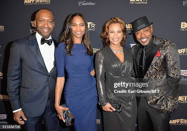 American Black Film Festival founder Jeff Friday, Nicole Friday, Heather Packer, and honoree Will Packer attend the 2016 ABFF Awards: A Celebration...