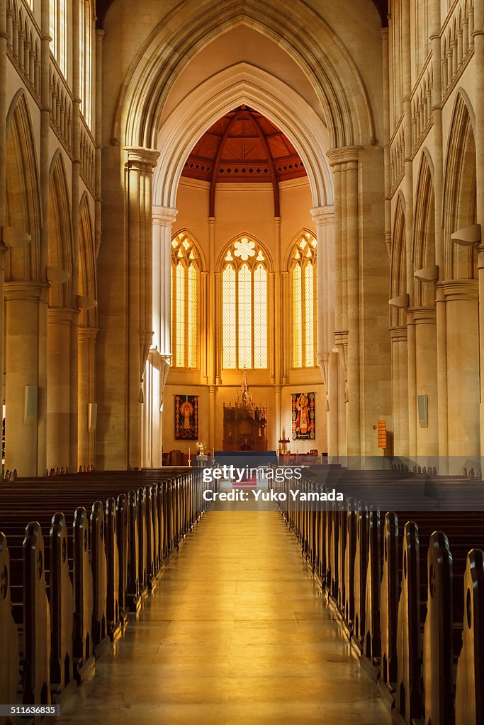 Aisle of Catholic Presbytery-Sacred Heart Cathedral