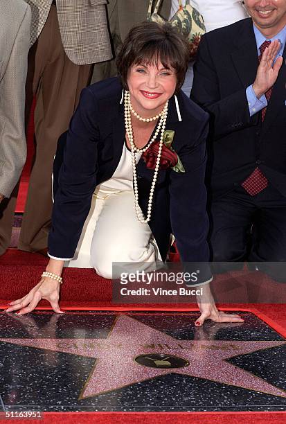 Actress Cindy Williams attends the ceremony honoring her and actress Penny Marshall each with a star on the Hollywood Walk of Fame on August 12, 2004...