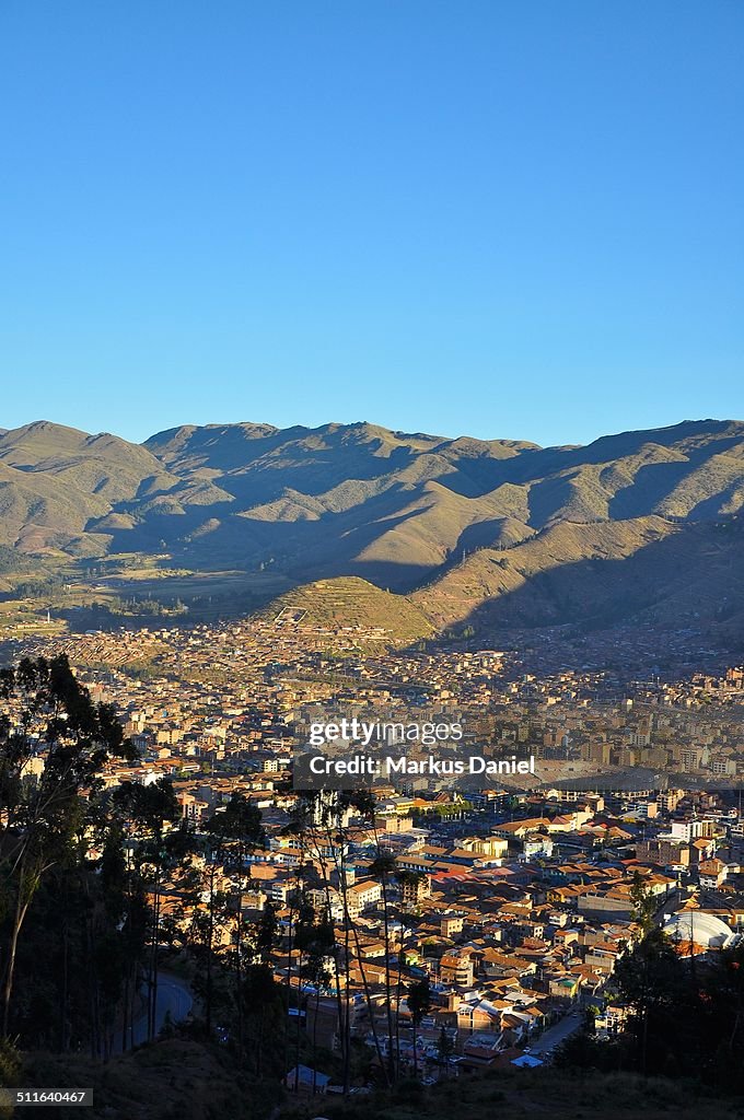 City of Cusco, Peru and Andes Mountains