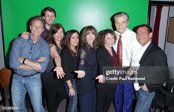 Actors Steven Weber, Jon Herder, Dayle Reyfel, Pamela Adlon, Laraine Newman, Rhea Perlman, Fred Willard and Eugene Pack backstage at Celebrity...