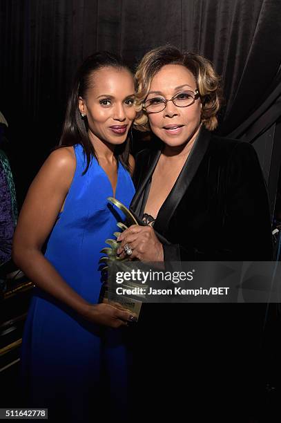 Actress Kerry Washington and ABFF Hollywood Legacy Award recipient Diahann Carroll pose backstage at the 2016 ABFF Awards: A Celebration Of Hollywood...