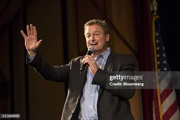 Senator Dean Heller, a Republican from Nevada, speaks during a campaign event for Senator Marco Rubio, a Republican from Florida and 2016...