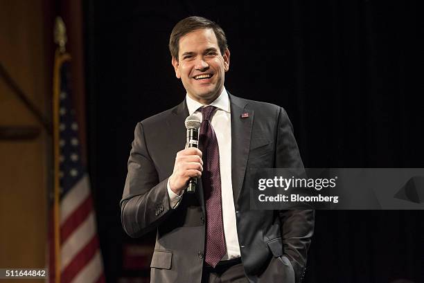Senator Marco Rubio, a Republican from Florida and 2016 presidential candidate, speaks during a campaign event at Texas Station Gambling Hall and...