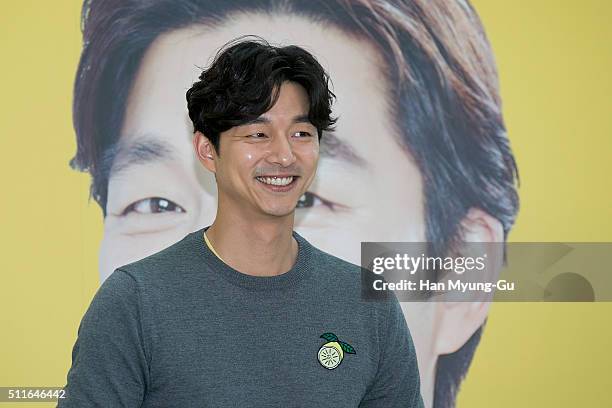 South Korean actor Gong Yoo attends the photocall for The Body Shop "CHANGE" Campaign on February 18, 2016 in Seoul, South Korea.