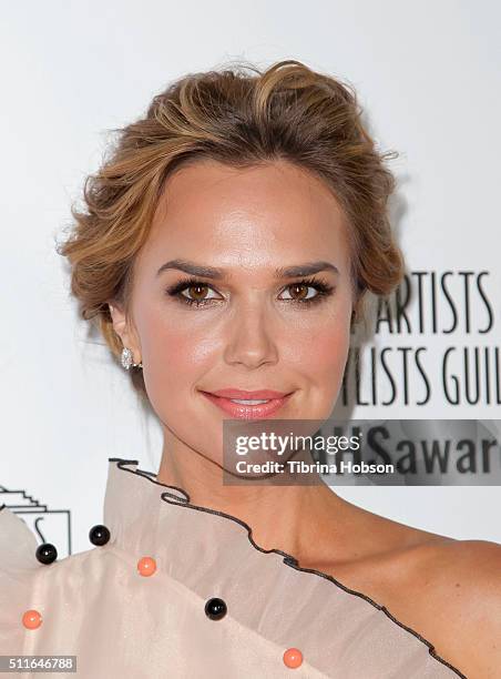 Arielle Kebbel attends the Make-Up Artists and Hair Stylists Guild Awards at Paramount Studios on February 20, 2016 in Hollywood, California.