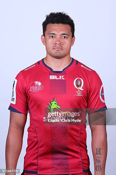 Hendrik Tui poses during the 2016 Queensland Reds headshots session on February 22, 2016 in Brisbane, Australia.