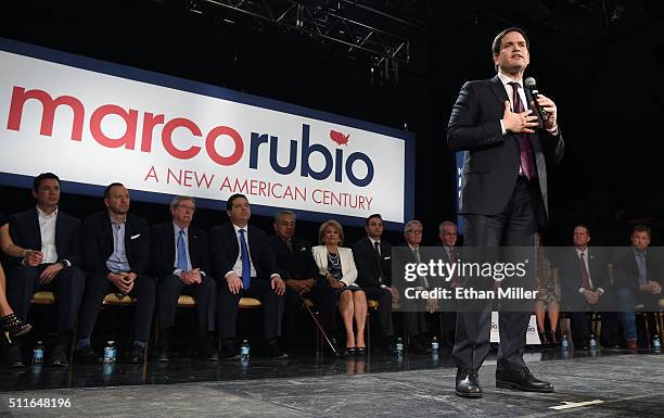 Republican presidential candidate Sen. Marco Rubio speaks at a rally at the Texas Station Gambling Hall & Hotel on February 21, 2016 in North Las...