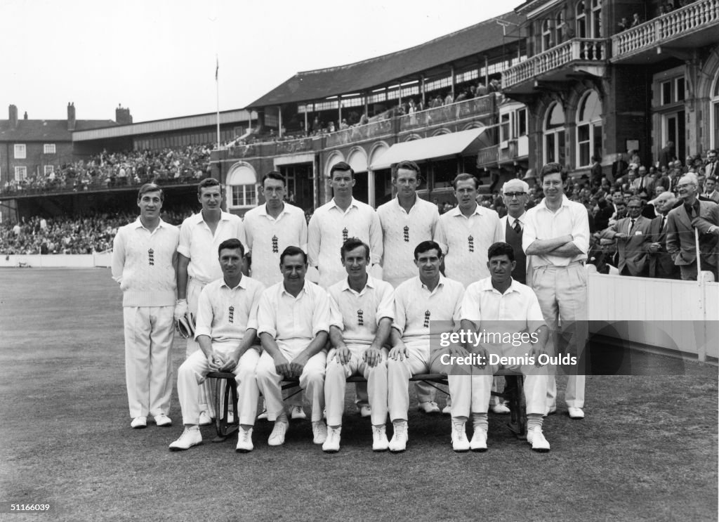 The 1964 England test cricket team, 15th August 1964. Back row, left