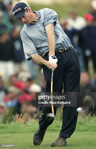 Jim Furyk of the USA takes his shot from the 2nd tee during the second round of the U.S. PGA Championship at the Whistling Straits Golf Course August...