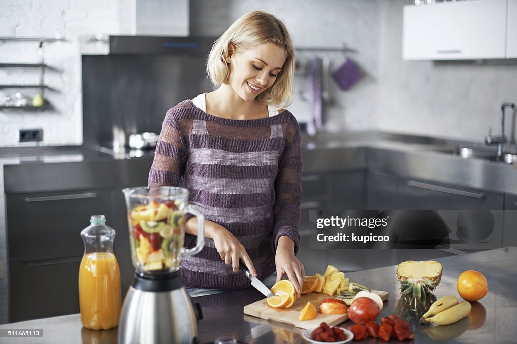 No one could come between her and the fruit!