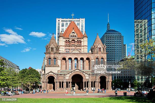 trinity church in boston - boston massachusetts landmark stock pictures, royalty-free photos & images