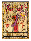 The Old Tarot card. The Empress