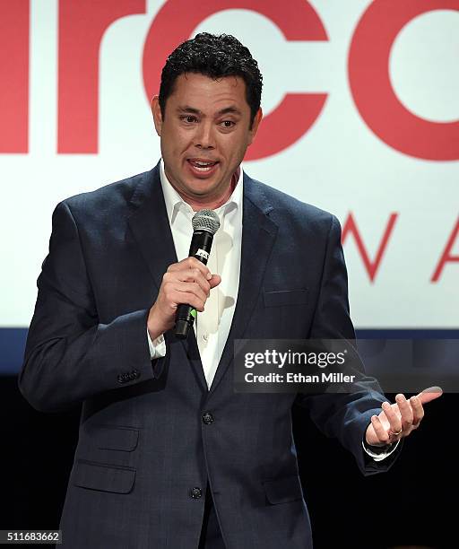 Rep. Jason Chaffetz speaks at a rally for Republican presidential candidate Sen. Marco Rubio at the Texas Station Gambling Hall & Hotel on February...