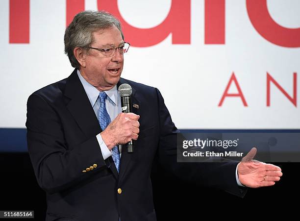 Former Nevada Gov. Bob List attends a rally for Republican presidential candidate Sen. Marco Rubio at the Texas Station Gambling Hall & Hotel on...