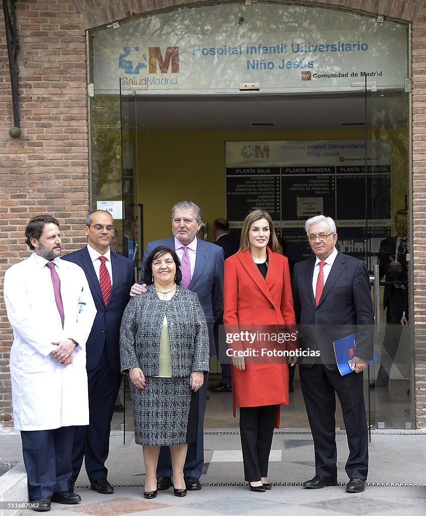 Queen Letizia of Spain Visits 'Nino Jesus' Children's Hospital