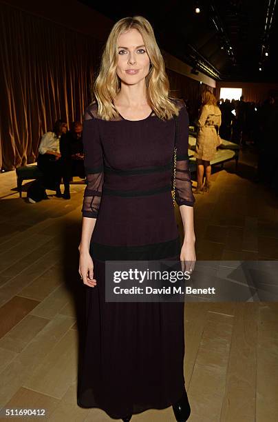 Donna Air wearing Burberry at the Burberry Womenswear February 2016 Show at Kensington Gardens on February 22, 2016 in London, England.