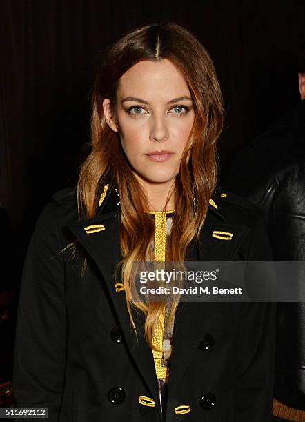 Riley Keough wearing Burberry at the Burberry Womenswear February 2016 Show at Kensington Gardens on February 22, 2016 in London, England.