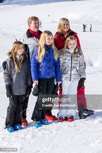 Princess Alexia, Dutch King Willem-Alexander, Princess Amalia, Queen Maxima and Princess Ariane pose for a picture during the annual photo call on...