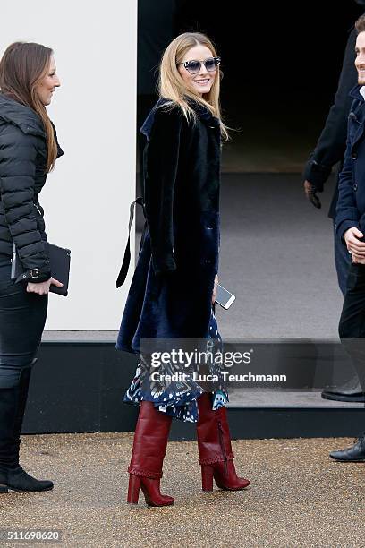Olivia Palermo attends the Burberry Womenswear show during London Fashion Week Autumn/Winter 2016/17 at on February 22, 2016 in London, England.