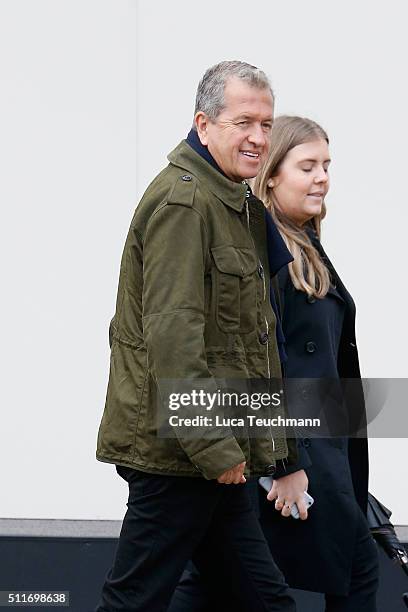 Mario Testino attends the Burberry Womenswear show during London Fashion Week Autumn/Winter 2016/17 at on February 22, 2016 in London, England.