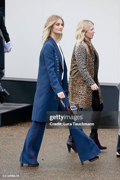 Attends the Burberry Womenswear show during London Fashion Week Autumn/Winter 2016/17 at on February 22, 2016 in London, England.