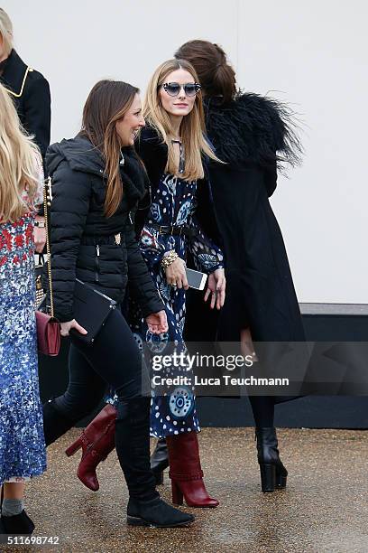 Olivia Palermo attends the Burberry Womenswear show during London Fashion Week Autumn/Winter 2016/17 at on February 22, 2016 in London, England.