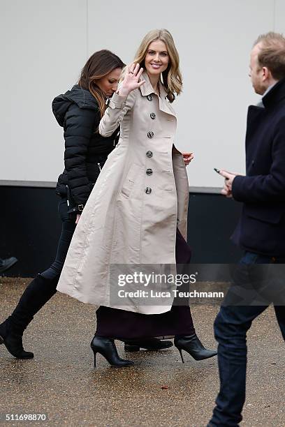 Donna Air attends the Burberry Womenswear show during London Fashion Week Autumn/Winter 2016/17 at on February 22, 2016 in London, England.