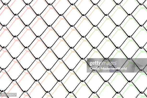 the net with colored shadow - maschendrahtzaun stock-fotos und bilder