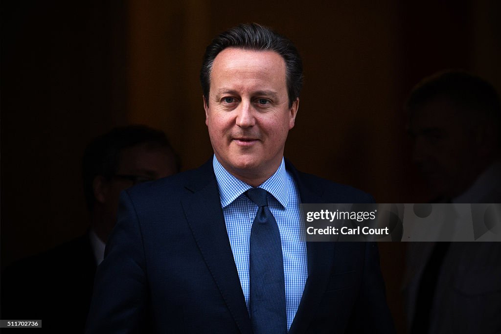 David Cameron Leaves Downing Street To Address MP's On The EU Deal