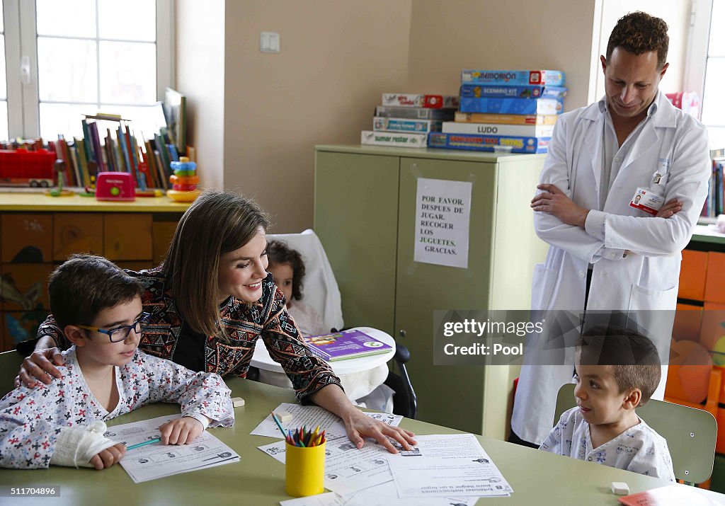 Queen Letizia of Spain Visits 'Nino Jesus' Children Hospital