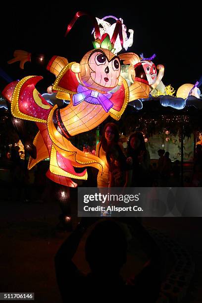 Monkey God lantern is seen at the Fo Guang Shan Ding Zen Temple to celebrate the Lantern Festival, on the last day of Chinese Lunar New Year...