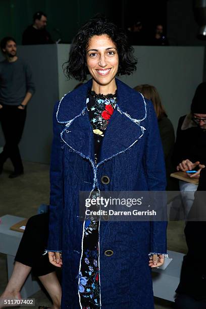 Yasmin Sewell attends Christopher Kane LFW AW16 show at Tate Modern on February 22, 2016 in London, England.