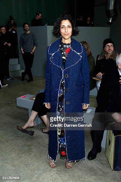 Yasmin Sewell attends Christopher Kane LFW AW16 show at Tate Modern on February 22, 2016 in London, England.