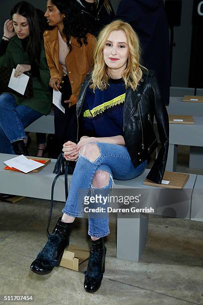 Laura Carmichael attends Christopher Kane LFW AW16 show at Tate Modern on February 22, 2016 in London, England.