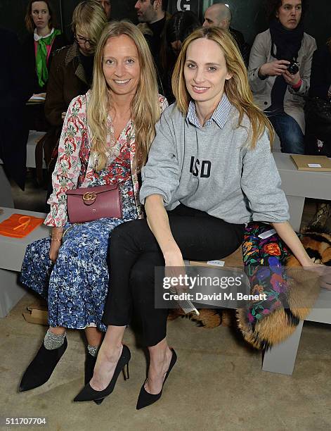 Martha Ward and Lauren Santo Domingo attend the Christopher Kane show during London Fashion Week Autumn/Winter 2016/17 at Tate Modern on February 22,...