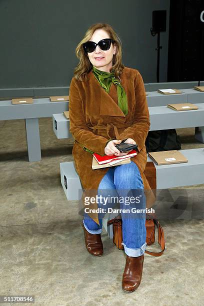 Sarah Mower attends Christopher Kane LFW AW16 show at Tate Modern on February 22, 2016 in London, England.