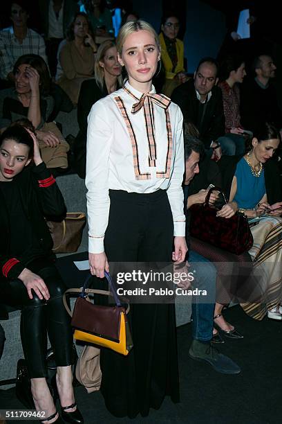 Lulu Figueroa attends the front row of The 2nd Skin Co. Show during the Mercedes-Benz Madrid Fashion Week Autumn/Winter 2016/2017 at Ifema on...