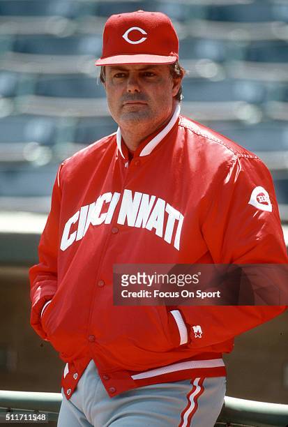 Manager Lou Piniella of the Cincinnati Reds looks on prior to the start of a Major League Baseball game circa 1990. Piniella managed for the Reds...