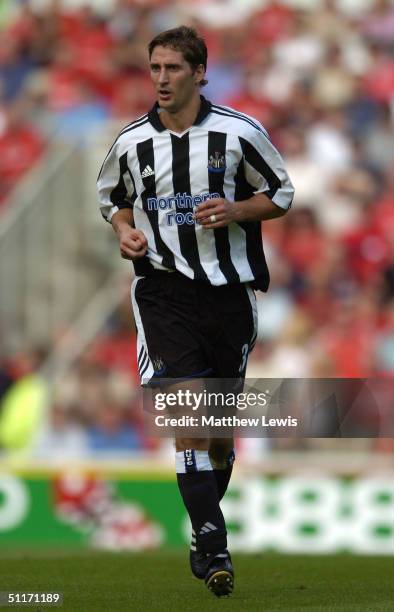 Robert Elliott of Newcastle in action during the Barclays Premiership match between Middlesbrough and Newcastle United at the Riverside Stadium on...