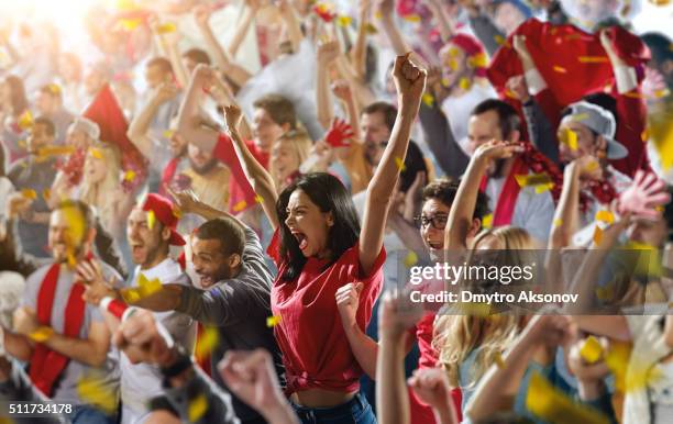 sport fans - celebrating soccer bildbanksfoton och bilder