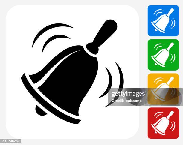 school bell icon flat graphic design - handle stock illustrations