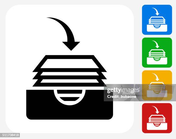 files icon flat graphic design - tray stock illustrations